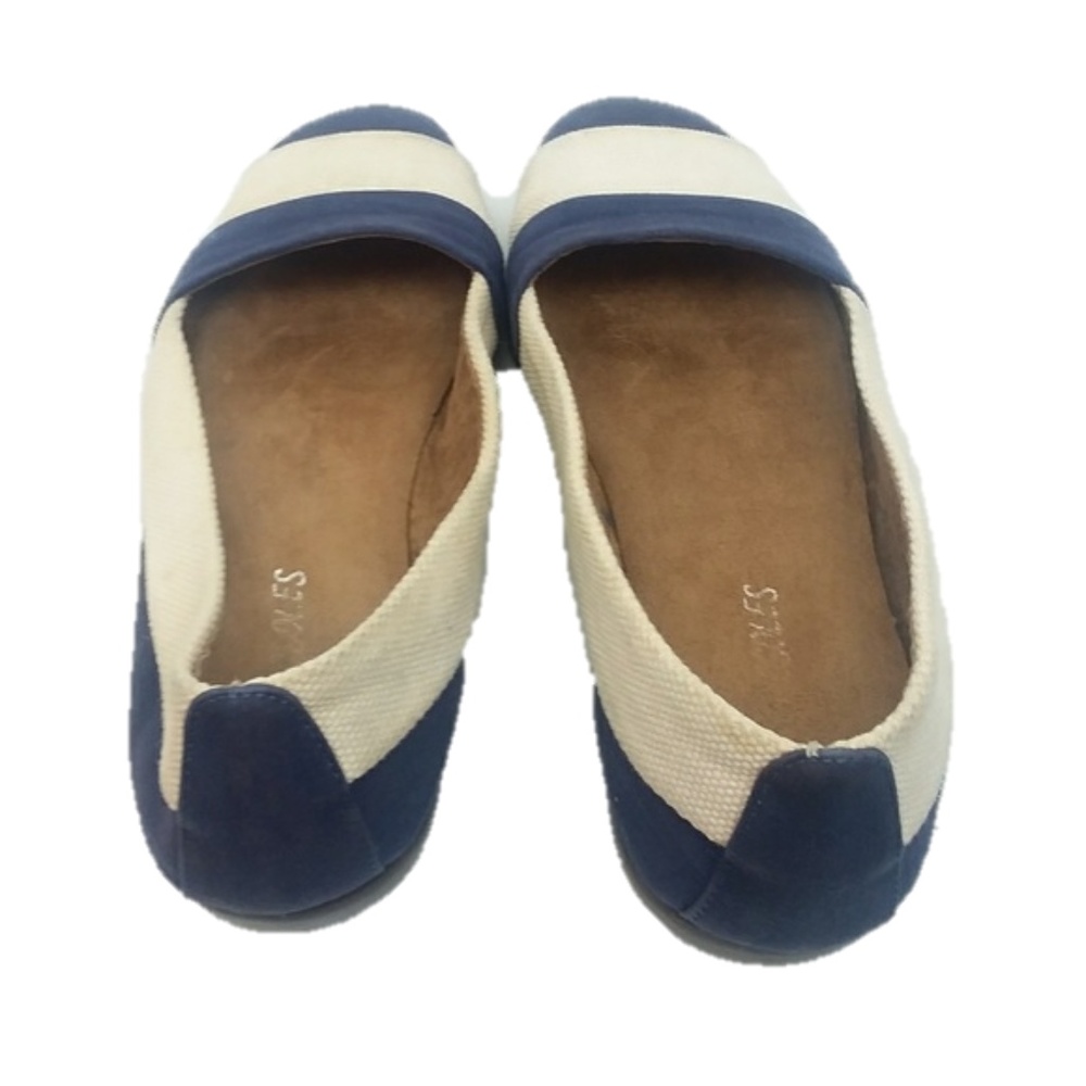 Aerosoles Supersoft Blue Nautical Stripes Flats 8 - Picture 3 of 7